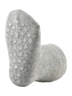 ABS Socken Wolle uni in grau mel.