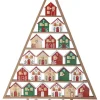 Adventskalender ''Calvin'' in Beige/ Rot/ Grün - (B)44 x (H)61,5 x (T)6 cm