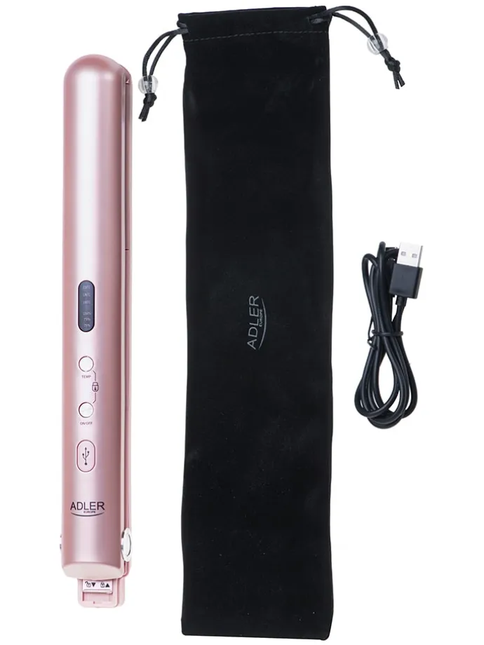 Akku-Glätteisen "AD 2327" in Rosa