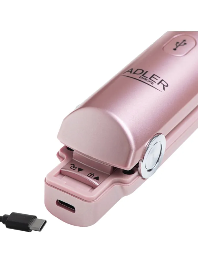 Akku-Glätteisen "AD 2327" in Rosa