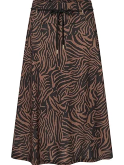 A-Linien Rock in twotone animal print sweet toffee