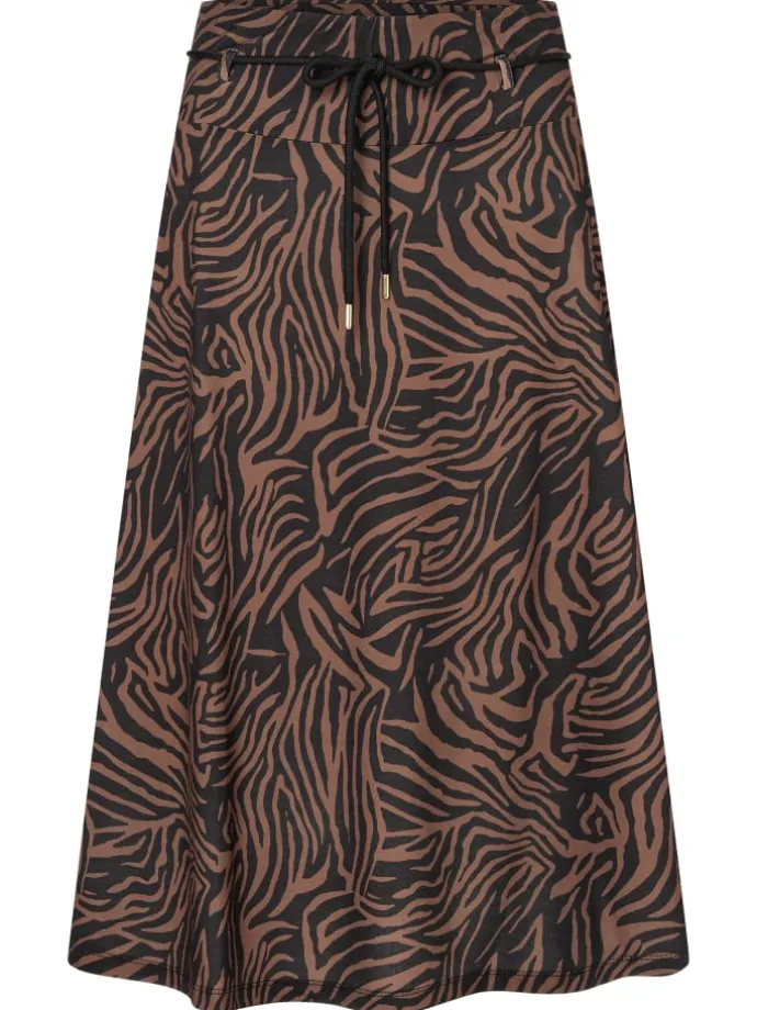 A-Linien Rock in twotone animal print sweet toffee