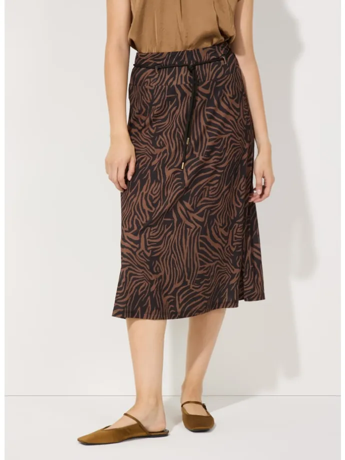 A-Linien Rock in twotone animal print sweet toffee