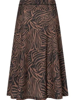 A-Linien Rock in twotone animal print sweet toffee