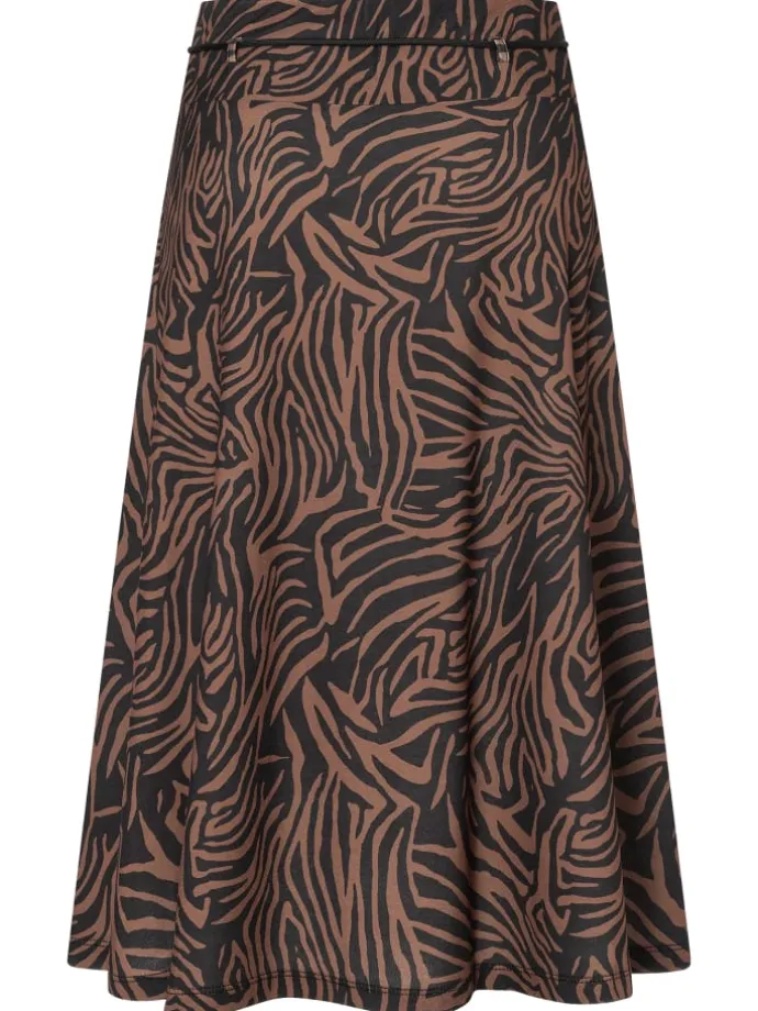 A-Linien Rock in twotone animal print sweet toffee