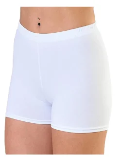 Alkato Damen Sport Shorts mit Hohem Bund in weiß Modell 2