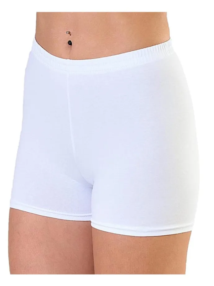 Alkato Damen Sport Shorts mit Hohem Bund in weiß Modell 2