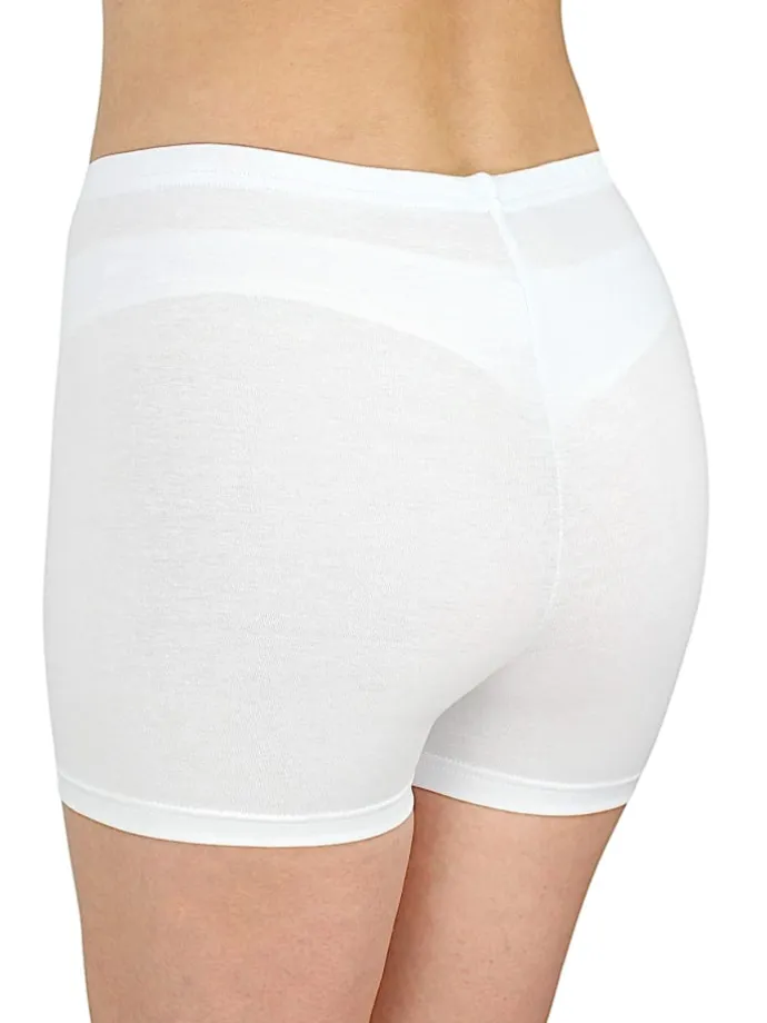 Alkato Damen Sport Shorts mit Hohem Bund in weiß Modell 2