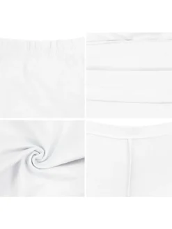 Alkato Damen Sport Shorts mit Hohem Bund in weiß Modell 2
