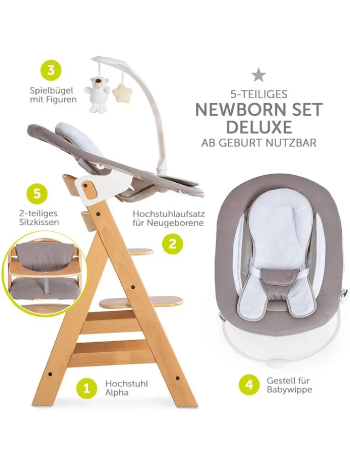 Alpha Plus Natur Newborn Set Deluxe - 4-tlg. in beige