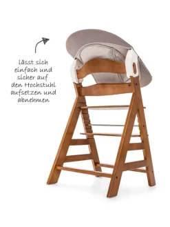 Alpha Plus Walnut Newborn Set - 4-tlg. Hochstuhl in braun,beige