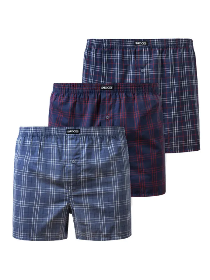 American Woven Boxershorts aus Bio-Baumwolle 3 Stück in Big Check