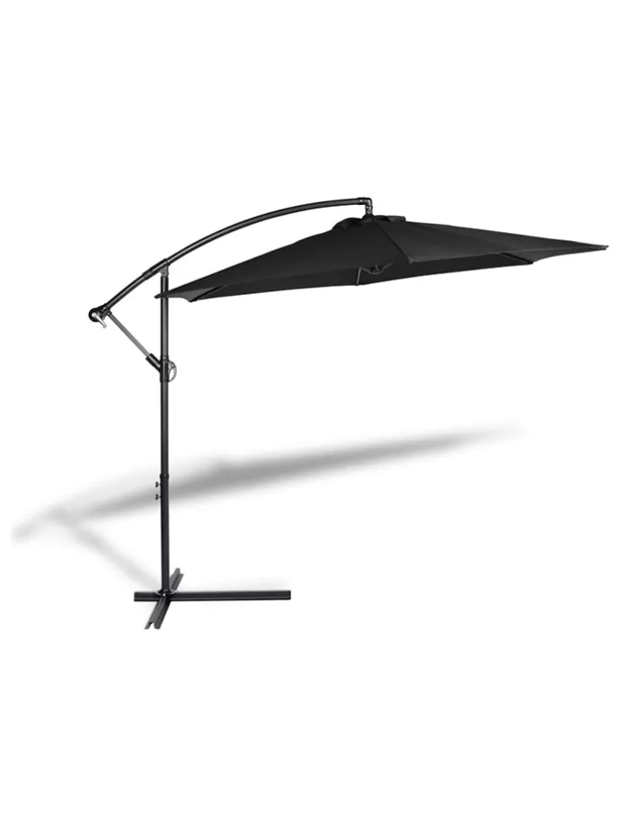 Ampelschirm in Schwarz - (H)250 cm