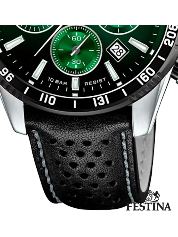 Analog-Armbanduhr Festina Timeless Chronograph schwarz groß (ca. 45mm)