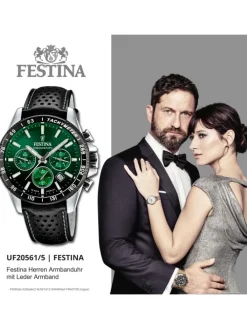 Analog-Armbanduhr Festina Timeless Chronograph schwarz groß (ca. 45mm)