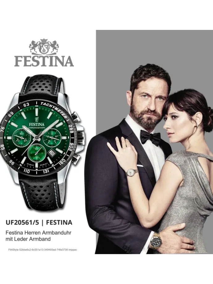 Analog-Armbanduhr Festina Timeless Chronograph schwarz groß (ca. 45mm)