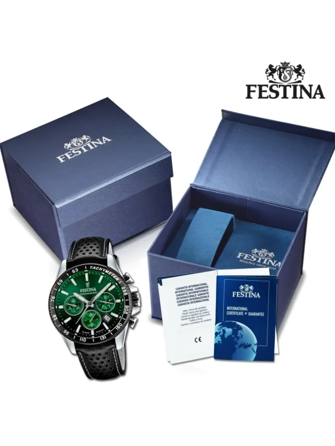 Analog-Armbanduhr Festina Timeless Chronograph schwarz groß (ca. 45mm)
