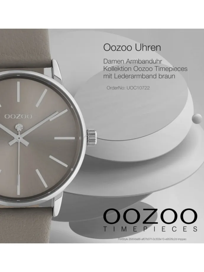 Analog-Armbanduhr Oozoo Timepieces braun mittel (ca. 36mm)