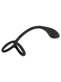 Analplug mit Penisring Cock & ball ring with butt plug in schwarz