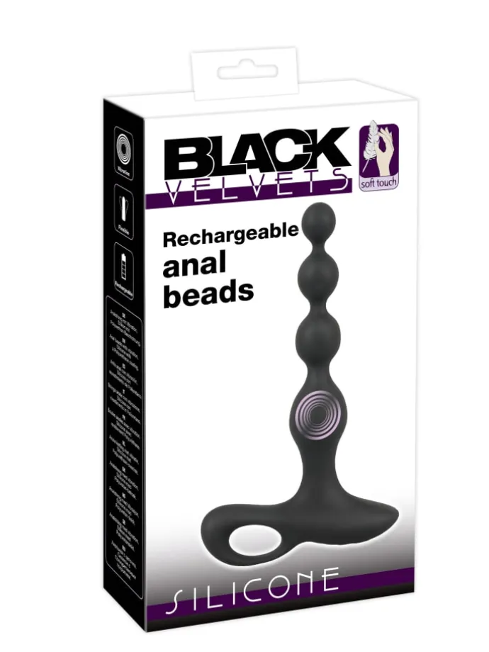 Analvibrator Rechargeable anal beads in schwarz