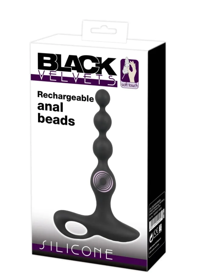 Analvibrator Rechargeable anal beads in schwarz