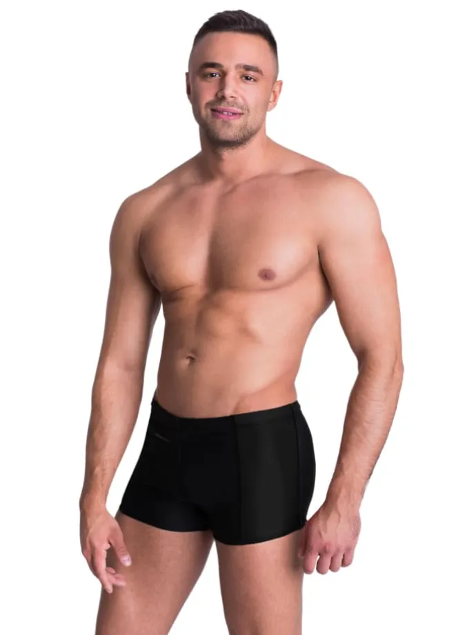Aquarti Herren Badehose mit Reißverschlusstasche in schwarz