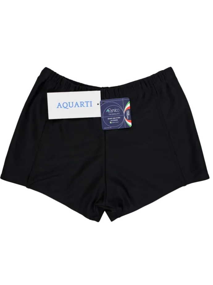 Aquarti Herren Badehose mit Reißverschlusstasche in schwarz