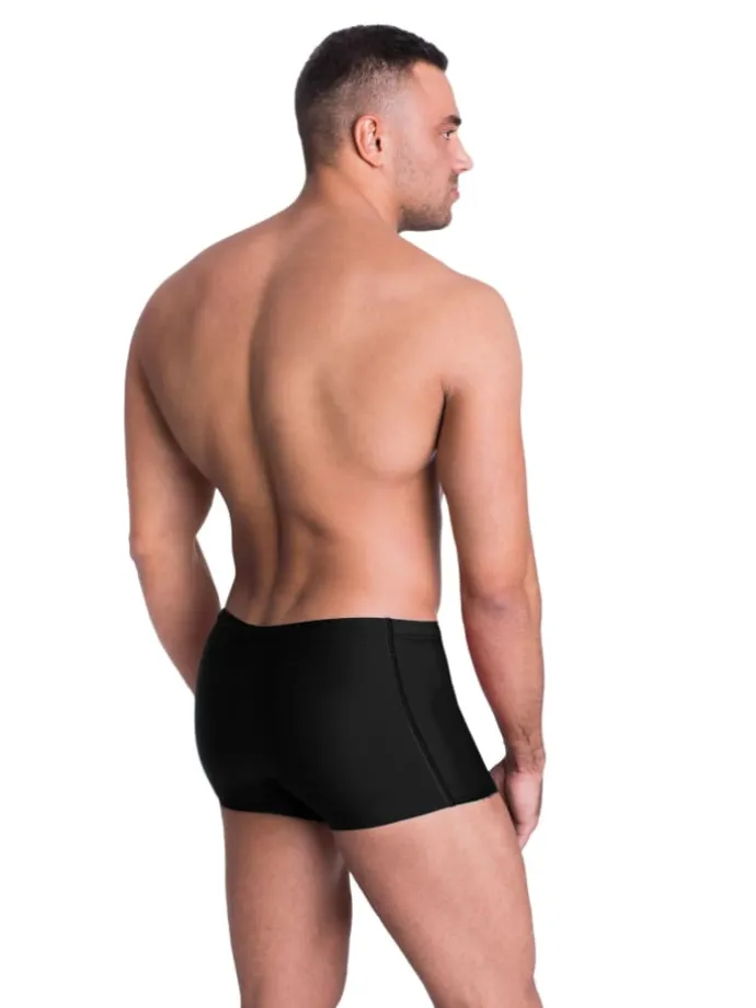 Aquarti Herren Badehose mit Reißverschlusstasche in schwarz
