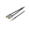 Audio-Kabel - 2xCinch auf 3,5mm Kabel 1,5m (grau)