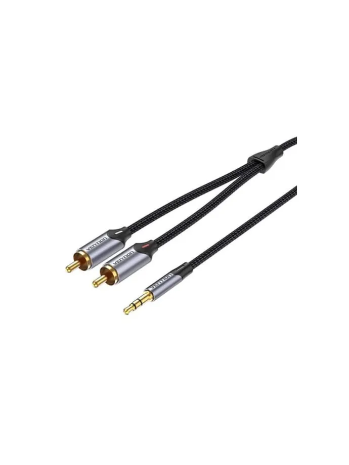 Audiokabel 3m Kabel Audio 2xCinch auf 3,5mm (grau)