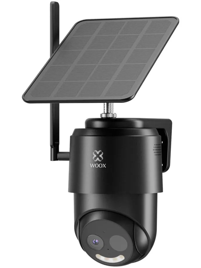 Außen-Überwachungskamera "WOOX R4250" mit Solarpanel in Schwarz