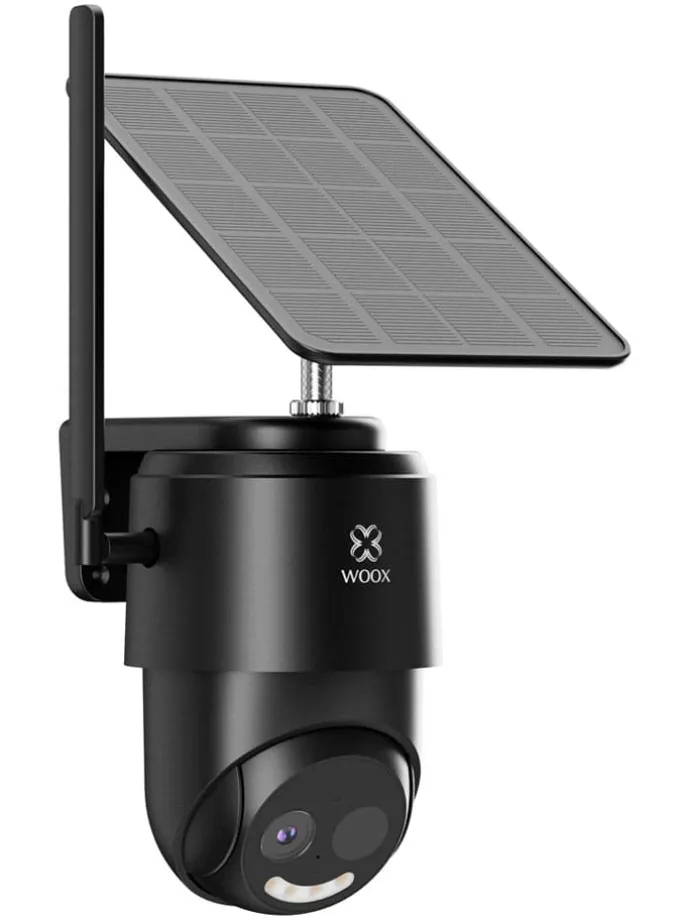 Außen-Überwachungskamera "WOOX R4250" mit Solarpanel in Schwarz