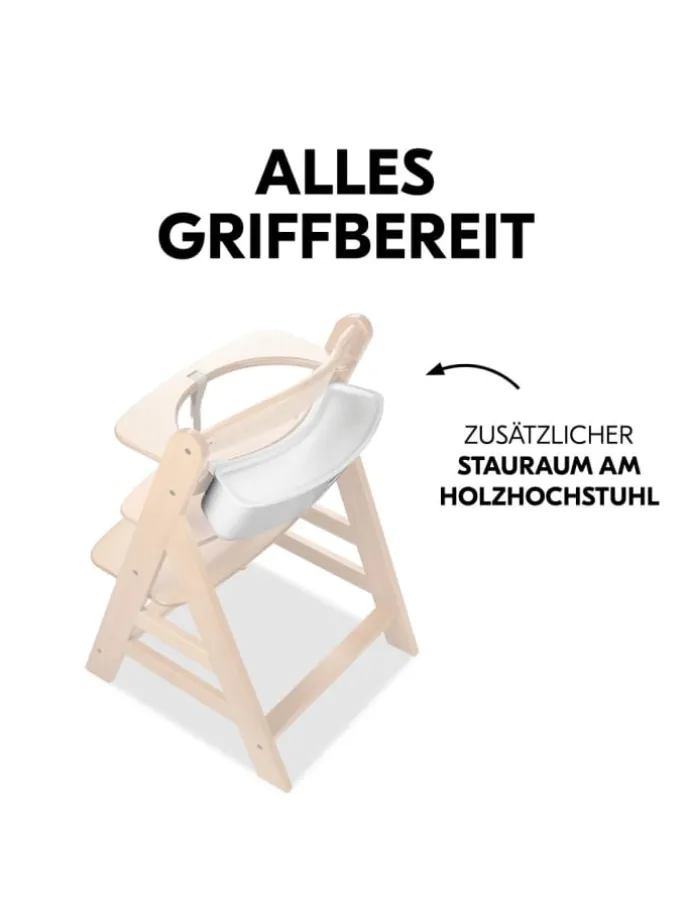 Aufbewahrungsbox für Hochstuhl Rückenlehne in weiss