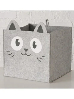 Aufbewahrungsbox "Mollie" in Hellgrau - (H)33 cm