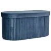 Aufbewahrungshocker ''Jocelyn'' in Dunkelblau - (B)76 x (H)38 x (T)38 cm
