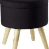 Aufbewahrungshocker "Max" in Schwarz - (H)36 x Ø 32,5 cm