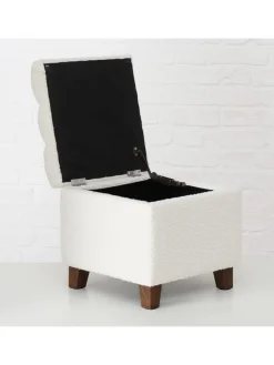 Aufbewahrungshocker "Palur" in Creme - (B)38 x (H)35 cm