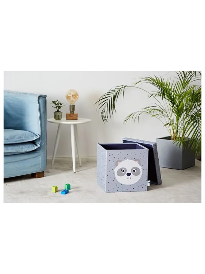 Aufbewahrungshocker "Panda" in Grau - (B)35 x (H)35 x (T)35 cm