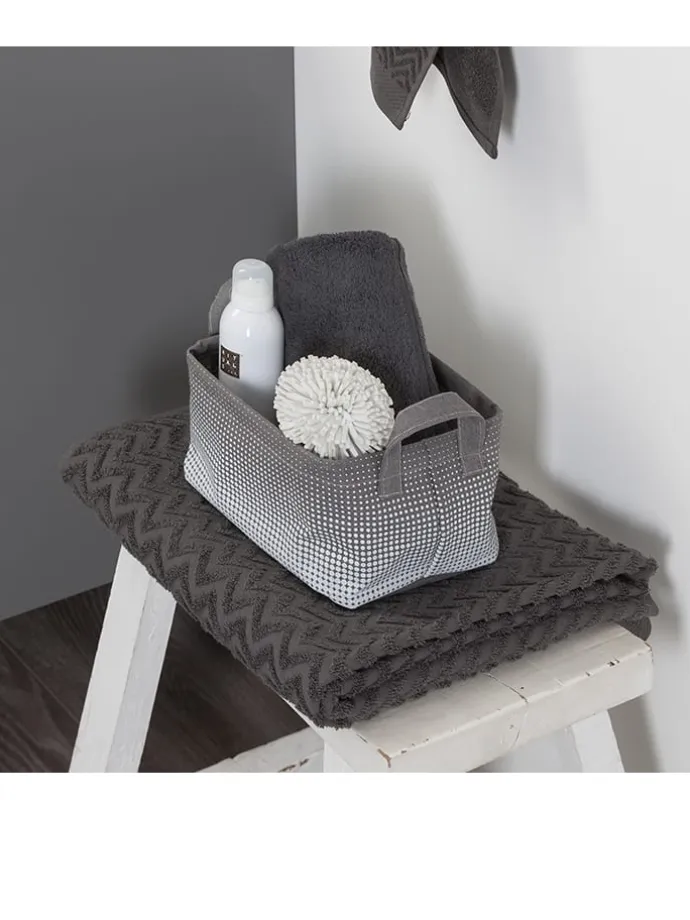 Aufbewahrungskorb in Grau - (B)21 x (H)12,5 x (T)17 cm