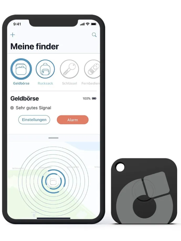 Aufladbarer Bluetooth-Schlüsselfinder "recharge" in weiß