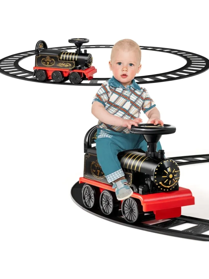 Aufsitz Lokomotive mit Bahn in Schwarz