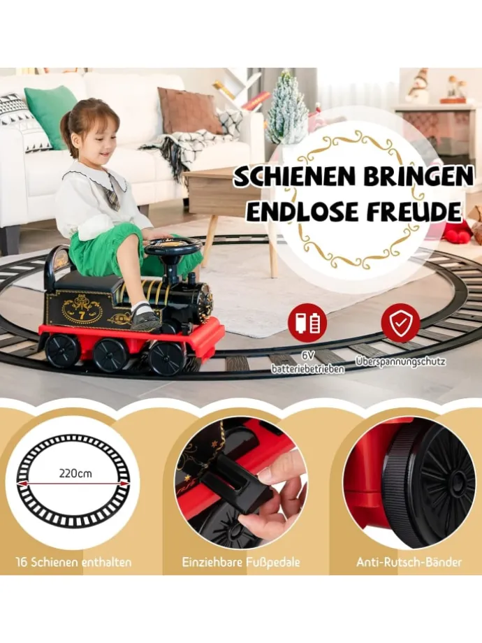 Aufsitz Lokomotive mit Bahn in Schwarz