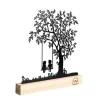 Aufsteller Baum mit Kindern auf einer Schaukel in Schwarz