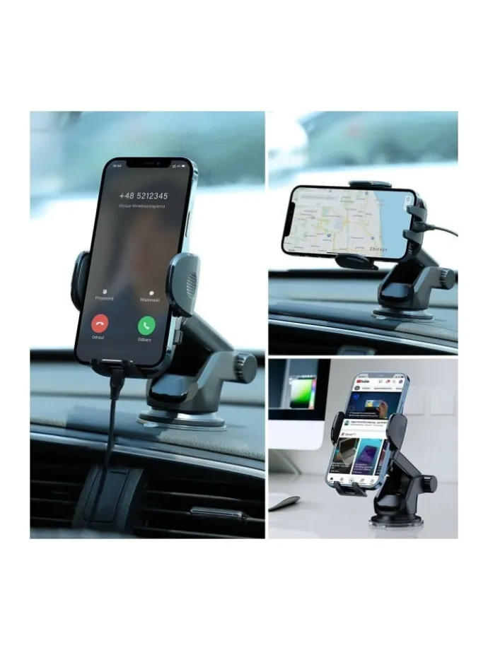 Autotelefonhalter mit ausziehbarem Teleskoparm für Armaturenbrett