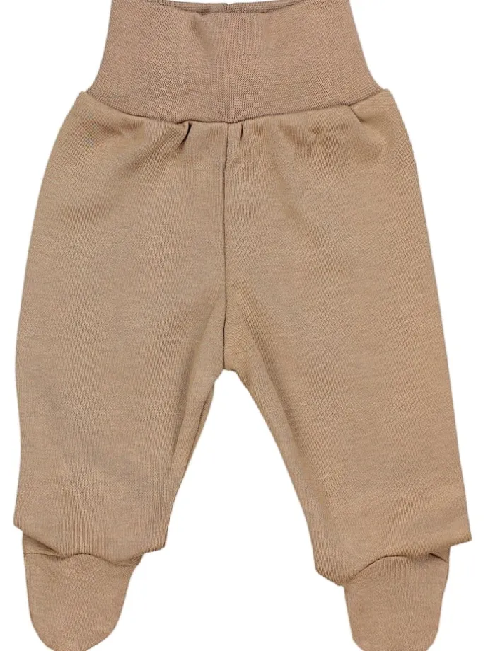 Baby Bekleidungsset Langarmbody Hose Mütze3 teilig in beige Modell 3