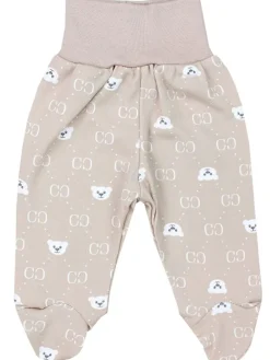 Baby Bekleidungsset Langarmbody Hose Mütze3 teilig in beige Modell 1