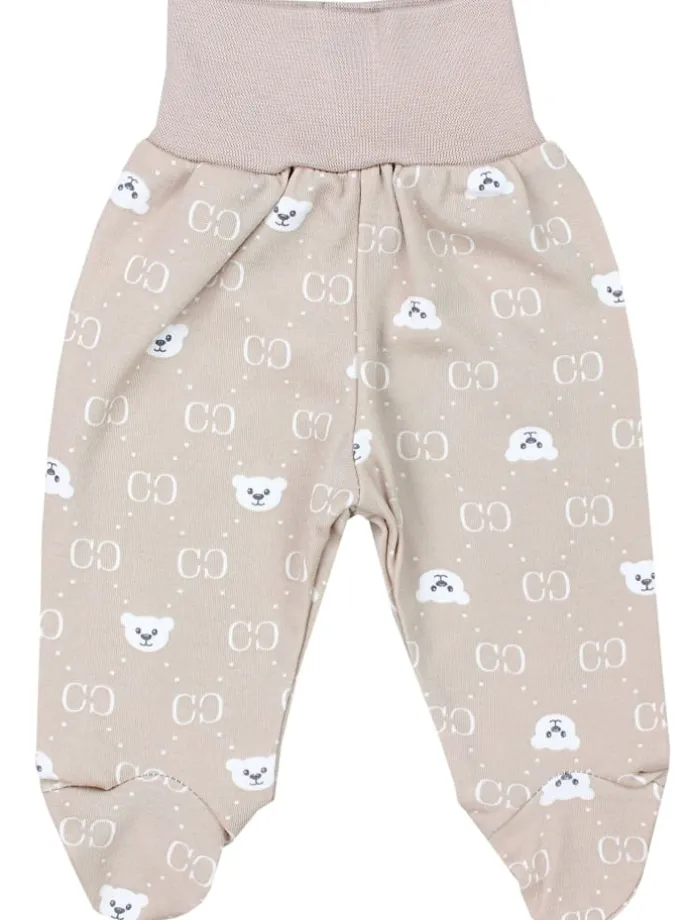Baby Bekleidungsset Langarmbody Hose Mütze3 teilig in beige Modell 1