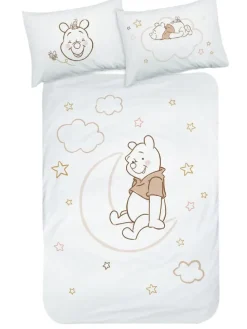 Baby Bettwäsche-Set Biber/Flanell "Disney's Winnie the Pooh" in Weiß
