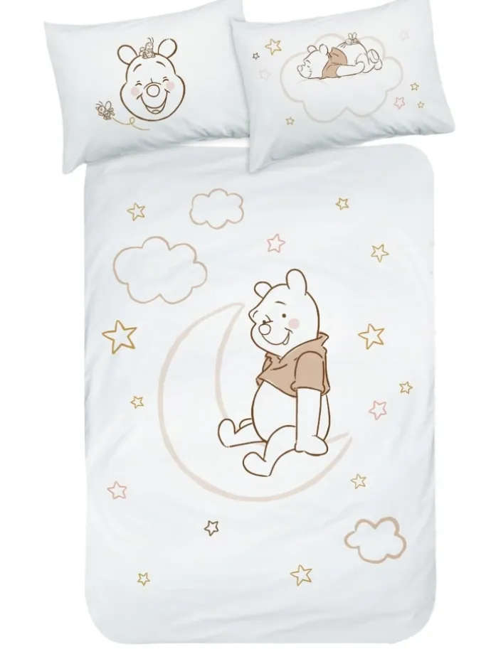 Baby Bettwäsche-Set Biber/Flanell "Disney's Winnie the Pooh" in Weiß