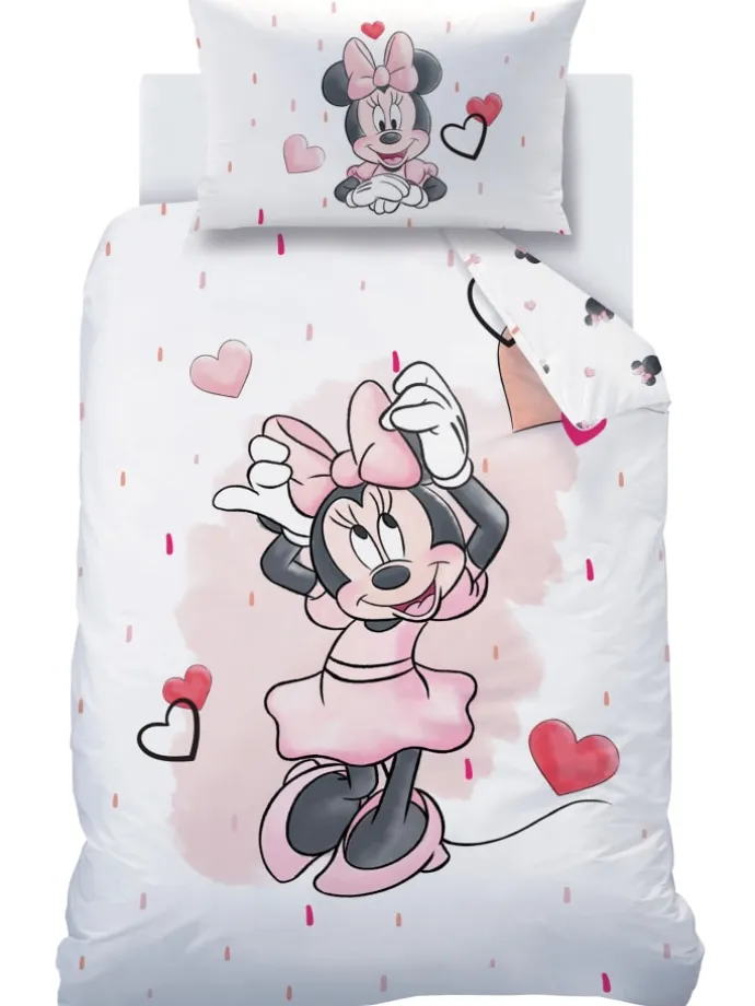 Baby Bettwäsche-Set Biber/Flanell "Disney's Minnie Mouse" in Weiß
